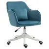 Image de Chaise de bureau velours fauteuil bureau massant coussin lombaire intégré hauteur réglable pivotante 360° bleu