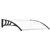 Image de Auvent marquise de porte design voûté arrondi dim. 100L x 80l x 23H cm polycarbonate plastique noir