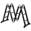 Image de Echelle aluminium pliable multifonction 5 positions 3,7 m 12 échelons certification NF EN131 charge max. 150 Kg noir