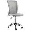 Image de Chaise de bureau ergonomique hauteur réglable piètement chromé pivotant 360° revêtement maille gris