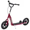 Image de Trottinette patinette pneus 30 cm hauteur guidon réglable poignée frein et béquille acier rouge
