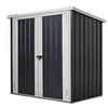 Image de Abri de jardin - remise pour outils - abri vélo - abri poubelle - 2 portes verrouillables - dim. 147L x 86l x 134H cm - tôle d'acier noir blanc