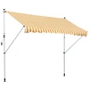 Image de Store banne manuel rétractable 3L x 1,5l m inclinaison et hauteur réglable installation rapide métal alu polyester anti-UV jaune blanc rayé