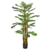 Image de Palmier artificiel H.1,85 m arbre artificiel tronc branches lichen feuilles grand réalisme pot inclus