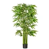 Image de Bambou artificiel XL 1,60H m 975 feuilles denses réalistes pot inclus noir vert