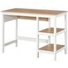 Image de Bureau informatique multimédia dim. 110L x 48l x 76H cm 2 étagères latérales MDF E1 chêne clair blanc