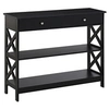 Image de Console style table de drapier néo-rétro 2 tiroirs 2 étagères dim. 100L x 30l x 80H cm MDF noir