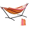 Image de Hamac de jardin avec support en métal époxy hamac sur pied 1 place charge max. 120 Kg sac transport rouge