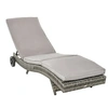 Image de Bain de soleil transat grand confort - dossier inclinable 5 positions roulettes - matelas déhoussable inclus - résine tressée grise