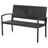 Image de Banc de jardin 2 places style cosy chic résine tressée 4 fils imitation rotin noir