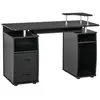 Image de Bureau informatique multimédia multi-rangements 120L x 55l x 85H cm panneaux particules noir