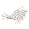 Image de Hamac de voyage portable style hippie chic toile de hamac dim. 2L x 1l m coton polyester gris écru rayé