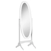 Image de Miroir à pied ovale style shabby chic inclinaison réglable dim. 47L x 45l x 154H cm MDF blanc