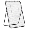 Image de Filet de rebond de football pliable - inclinaison réglable 4 positions hauteur réglable - cible, piquets d'ancrage inclus - filet PE métal époxy noir