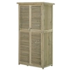 Image de Armoire de jardin abri jardin remise pour outils sur pied dim. 79L x 42l x 160H cm 2 étagères portes persiennes toit bitumé étanche bois pin