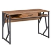 Image de Bureau style industriel dim. 120L x 60l x 76H cm tiroir + 2 niches piètement métal noir plateau aspect bois noyer