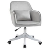 Image de Chaise de bureau velours fauteuil bureau massant coussin lombaire intégré hauteur réglable pivotante 360° gris clair