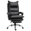 Image de Fauteuil de bureau direction hauteur réglable dossier inclinable repose-pied intégré revêtement synthétique noir