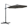 Image de Parasol déporté octogonal inclinable rotatif 360° manivelle piètement acier mât alu. dim. Ø 2,95 x 2,5H m polyester haute densité gris
