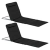 Image de Lot de 2 tapis de plage rembourré - matelas de plage - nattes de plage - dossier inclinable multi-positions - sac transport inclus - métal polyester