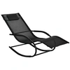 Image de Chaise longue H. 88 cm en metal L. 160 cm noir non pliable