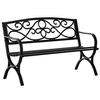 Image de Banc de jardin 2 places style néo-rétro fer forgé dim. 128L x 58l x 85H cm acier époxy fonte noir