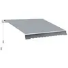 Image de Store banne manuel rétractable alu. polyester imperméabilisé haute densité 4 x 2,5 m gris