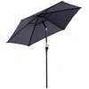 Image de Parasol inclinable de jardin balcon terrasse manivelle toile polyester imperméabilisée haute densité 180 g/m² Ø2,7 x 2,35H m alu gris