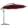 Image de Parasol déporté octogonal inclinable manivelle pied acier Ø 3 x 2,5H m bordeaux