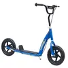 Image de Trottinette patinette pneus 30 cm hauteur guidon réglable poignée frein et béquille acier bleu