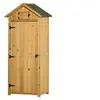 Image de Armoire abri de jardin remise pour outils 3 étagères 2 portes loquets toit pente bitumé 77L x 54l x 179H cm sapin traité lasuré