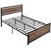 Image de Lit 195 x 144 x 103 cm en acier pour 2 personnes de couleur gris