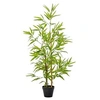 Image de Bambou artificiel hauteur 1,2 m 369 feuilles denses réalistes pot inclus noir avec lichen vert