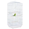 Image de Cage à oiseaux volière avec mangeoires perchoirs plateau amovible 2 portes dim. 46,5L x 35,5l x 92H cm métal blanc