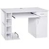 Image de Bureau informatique multimédia multi-rangements avec étagère tiroir tablette clavier MDF 120 x 60 x 74 cm blanc