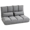 Image de Chauffeuse - matelas d'appoint pliant - fauteuil convertible - inclinaison dossier réglable 14 positions - 2 coussins inclus - polyester aspect suédé