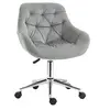 Image de Chaise de bureau design Chesterfield effet capitonné hauteur réglable pivotant 360° piètement chromé velours gris