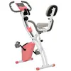 Image de Vélo d'appartement - Pliant - 8 niveaux de résistance magnétique - Rose Blanc