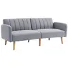 Image de Canape droit 2 places en lin gris 75 x 173 x 73 cm