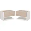 Image de Lot de 2 tables de chevet murales - lot de 2 tables de nuit - tiroir coulissant, étagère, plateau - panneaux particules bicolore aspect chêne clair
