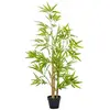 Image de Bambous artificiels 1,20H m - lot de 2 bambous artificiels - 369 feuilles réalistes par bambou avec vrais troncs - pot inclus noir vert