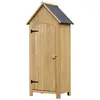 Image de Armoire abri de jardin remise pour outils 3 étagères porte loquet toit pente bitumé dim. 77L x 54l x 179H cm bois sapin pré-huilé
