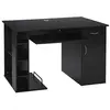 Image de Bureau informatique multimédia multi-rangements avec étagère tiroir tablette clavier MDF 120 x 60 x 74 cm noir