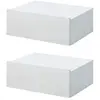 Image de Lot de 2 tables de chevet murales - lot de 2 tables de nuit - tiroir coulissant, plateau - panneaux particules blanc