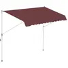Image de Store banne manuel rétractable 3L x 1,5l m inclinaison et hauteur réglable installation rapide métal alu polyester anti-UV bordeaux