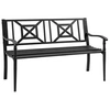 Image de Banc de jardin 2 places style fer forgé dim. 128L x 62.5l x 81.5H cm piètement avant effilé accoudoirs courbés métal thermolaqué anticorrosion noir