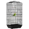 Image de Cage à oiseaux volière avec mangeoires perchoirs plateau amovible dim. 46,5L x 35,5l x 92H cm métal PS noir