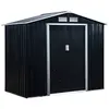 Image de Abri de jardin - remise pour outils - cabanon porte verrouillable - dim. 213L x 130l x 185H cm - tôle d'acier gris