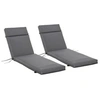 Image de Lot de 2 matelas pour bain de soleil transat - cordons et velcros d'attache - dim. 196L x 55l cm ép. 8 cm - polyester déperlant gris