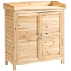 Image de Armoire de jardin sur pied avec plateau - double porte, étagère - bois de sapin pré-huilé